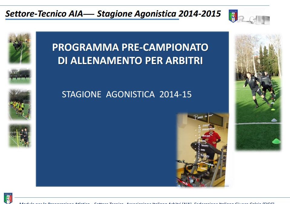 Programma modulare allenamento Arbitri – pre-campionato 14/15